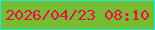 文字の大きさ：4、枠の色：14f0dd、背景の色：76bd33、文字の色：f50646 無料ブログパーツのブログ時計