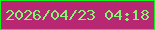 文字の大きさ：2、枠の色：14f21d、背景の色：b72772、文字の色：83f473 無料ブログパーツのブログ時計