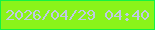 文字の大きさ：4、枠の色：14f343、背景の色：8af41a、文字の色：bfc9e4 無料ブログパーツのブログ時計