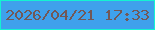 文字の大きさ：4、枠の色：14f3d2、背景の色：3fa1ec、文字の色：725857 無料ブログパーツのブログ時計