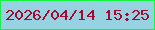 文字の大きさ：3、枠の色：14f440、背景の色：96d2e1、文字の色：a50a2e 無料ブログパーツのブログ時計