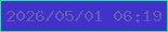 文字の大きさ：4、枠の色：14f476、背景の色：4331cb、文字の色：625cb0 無料ブログパーツのブログ時計