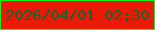 文字の大きさ：3、枠の色：14f604、背景の色：eb1a08、文字の色：12642b 無料ブログパーツのブログ時計