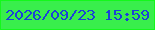 文字の大きさ：1、枠の色：14f81b、背景の色：39ee4c、文字の色：1b41d8 無料ブログパーツのブログ時計