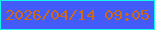 文字の大きさ：3、枠の色：14f8ea、背景の色：425bf9、文字の色：cf691a 無料ブログパーツのブログ時計