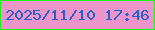 文字の大きさ：4、枠の色：14f914、背景の色：eb95cb、文字の色：2961cc 無料ブログパーツのブログ時計
