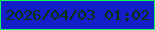 文字の大きさ：2、枠の色：14f961、背景の色：1320c9、文字の色：0a3500 無料ブログパーツのブログ時計