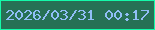 文字の大きさ：3、枠の色：14faaa、背景の色：267155、文字の色：90bef6 無料ブログパーツのブログ時計