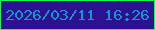 文字の大きさ：1、枠の色：14fb55、背景の色：2c1193、文字の色：1498cb 無料ブログパーツのブログ時計