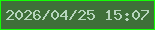 文字の大きさ：3、枠の色：14fc06、背景の色：3f7039、文字の色：b7d5bd 無料ブログパーツのブログ時計