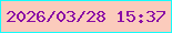 文字の大きさ：3、枠の色：14fcfc、背景の色：fbcbbc、文字の色：8a0da5 無料ブログパーツのブログ時計