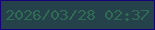 文字の大きさ：5、枠の色：150178、背景の色：25424a、文字の色：2f6b55 無料ブログパーツのブログ時計