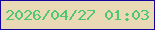 文字の大きさ：1、枠の色：15019b、背景の色：e9d9b4、文字の色：50c674 無料ブログパーツのブログ時計