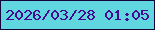文字の大きさ：4、枠の色：15033c、背景の色：60d6de、文字の色：450890 無料ブログパーツのブログ時計
