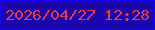 文字の大きさ：4、枠の色：1503f5、背景の色：1907ad、文字の色：e73a4c 無料ブログパーツのブログ時計