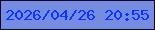 文字の大きさ：3、枠の色：150423、背景の色：748de1、文字の色：1032f9 無料ブログパーツのブログ時計