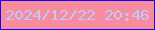 文字の大きさ：5、枠の色：1504f8、背景の色：f68c9e、文字の色：c2c8fb 無料ブログパーツのブログ時計