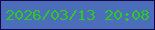 文字の大きさ：3、枠の色：15064c、背景の色：4c6db9、文字の色：2ec726 無料ブログパーツのブログ時計
