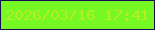 文字の大きさ：3、枠の色：150c53、背景の色：75f824、文字の色：b6ee1f 無料ブログパーツのブログ時計