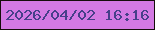 文字の大きさ：3、枠の色：150d0a、背景の色：d379e3、文字の色：473f8a 無料ブログパーツのブログ時計