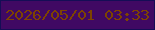 文字の大きさ：1、枠の色：150d56、背景の色：400963、文字の色：7d4301 無料ブログパーツのブログ時計