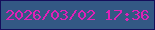 文字の大きさ：3、枠の色：150e5b、背景の色：335884、文字の色：de21b7 無料ブログパーツのブログ時計