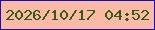文字の大きさ：1、枠の色：150eb1、背景の色：fbbaa6、文字の色：325b18 無料ブログパーツのブログ時計
