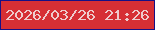 文字の大きさ：4、枠の色：151085、背景の色：d62f34、文字の色：eecbcc 無料ブログパーツのブログ時計
