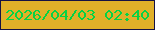 文字の大きさ：5、枠の色：151144、背景の色：e0b029、文字の色：05d245 無料ブログパーツのブログ時計