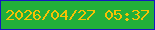 文字の大きさ：5、枠の色：1517c0、背景の色：22af3a、文字の色：f8c104 無料ブログパーツのブログ時計