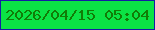 文字の大きさ：5、枠の色：151ca4、背景の色：0be345、文字の色：117d06 無料ブログパーツのブログ時計