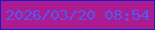 文字の大きさ：1、枠の色：151ccd、背景の色：ac1c90、文字の色：4e59f7 無料ブログパーツのブログ時計