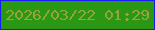 文字の大きさ：1、枠の色：151df4、背景の色：2a9715、文字の色：97a43b 無料ブログパーツのブログ時計