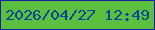 文字の大きさ：4、枠の色：151fa5、背景の色：5bc03f、文字の色：054696 無料ブログパーツのブログ時計