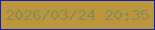 文字の大きさ：1、枠の色：151fa9、背景の色：bb963c、文字の色：8e8a54 無料ブログパーツのブログ時計