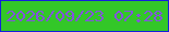 文字の大きさ：1、枠の色：151fdc、背景の色：33c728、文字の色：8353de 無料ブログパーツのブログ時計