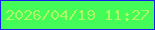 文字の大きさ：2、枠の色：1522ef、背景の色：44fc59、文字の色：acf964 無料ブログパーツのブログ時計