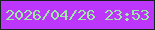 文字の大きさ：2、枠の色：15241a、背景の色：bd36fb、文字の色：99eba6 無料ブログパーツのブログ時計