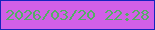 文字の大きさ：3、枠の色：1524be、背景の色：d160e7、文字の色：54ae65 無料ブログパーツのブログ時計