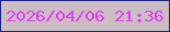 文字の大きさ：1、枠の色：152584、背景の色：ccbdc3、文字の色：e13afb 無料ブログパーツのブログ時計