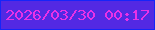 文字の大きさ：1、枠の色：1525f9、背景の色：5329e3、文字の色：e831e7 無料ブログパーツのブログ時計