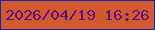 文字の大きさ：1、枠の色：1527a4、背景の色：d3592e、文字の色：5d127f 無料ブログパーツのブログ時計
