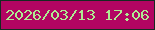 文字の大きさ：4、枠の色：152a21、背景の色：b20562、文字の色：aeec92 無料ブログパーツのブログ時計