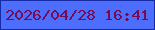 文字の大きさ：4、枠の色：152aa7、背景の色：4d6efd、文字の色：750b52 無料ブログパーツのブログ時計