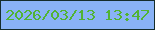 文字の大きさ：3、枠の色：152c2b、背景の色：89b2f6、文字の色：51b333 無料ブログパーツのブログ時計