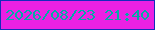 文字の大きさ：1、枠の色：152cbb、背景の色：eb21e3、文字の色：02aaa6 無料ブログパーツのブログ時計