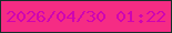 文字の大きさ：4、枠の色：152f2a、背景の色：f52c84、文字の色：d004b1 無料ブログパーツのブログ時計