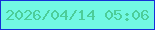 文字の大きさ：2、枠の色：1530d8、背景の色：72f8e3、文字の色：4ccd99 無料ブログパーツのブログ時計