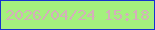 文字の大きさ：4、枠の色：1533cf、背景の色：a4f07e、文字の色：d5aebb 無料ブログパーツのブログ時計