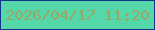 文字の大きさ：2、枠の色：153489、背景の色：54d7a9、文字の色：9ca466 無料ブログパーツのブログ時計